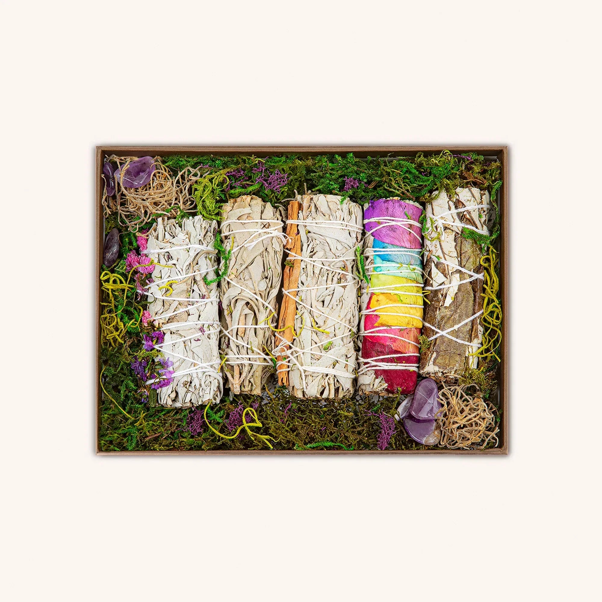 White Sage box from Healing Wisdom by Karma and Luck, featuring intricately designed home decor with white sage inside.