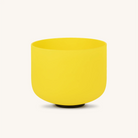 Yellow Solar Plexus Chakra singing bowl by Karma and Luck, handcrafted home decor with vibrant yellow finish and intricate design.