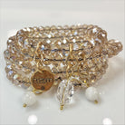 Katia Designs Believe Heart crystal boho wrap bracelet and necklace featuring a heart-shaped crystal pendant and intricate bead details.