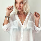 Katia Designs dainty gold heart necklace with black lip pearl and "I Am Enough" pendant, delicate jewelry for everyday wear