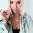 Silver dainty star necklace by Katia Designs featuring the inspiring "This Too Shall Pass" message.