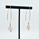 Small stone drop earrings by Katia Designs featuring antique gold finish and crystal quartz stones.