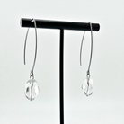 Small stone drop earrings by Katia Designs featuring antique gold finish and crystal quartz stones.