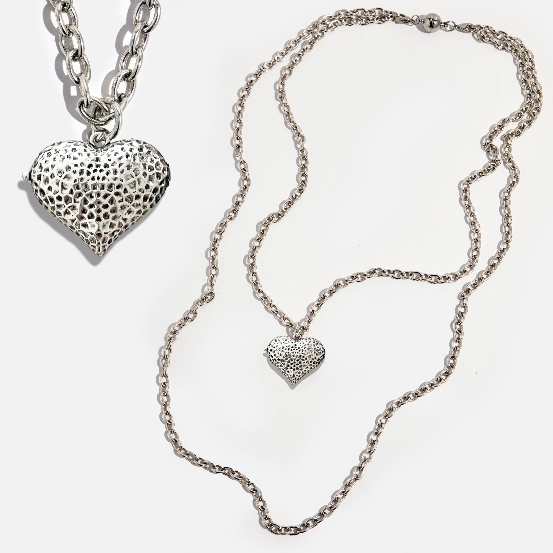 Katia Designs Follow Your Heart Heart Locket Essential Necklace in antique gold, featuring a delicate heart-shaped pendant.