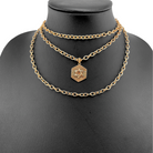 Katia Designs Have Faith Essential Necklace in antique gold with a simple faith-themed pendant on a delicate chain.