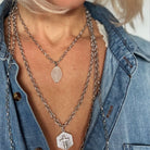 Katia Designs Have Faith essential necklace in antique gold featuring a delicate chain and faith-themed pendant.