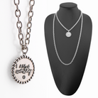 Katia Designs I Am Worthy Sun Essential Necklace in antique gold with sun pendant, stylish jewelry for empowering accessories.