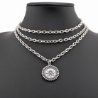 Katia Designs I Am Worthy Sun Essential Necklace in antique gold with sun pendant and delicate chain, stylish and meaningful jewelry piece