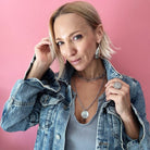 Katia Designs Listen Madame Butterfly Essential Necklace in antique gold, featuring elegant butterfly pendant and delicate chain.