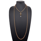Katia Designs Love Fleur-de-Lis Essential Necklace in antique gold with intricate fleur-de-lis pendant and chain.