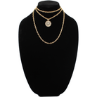 Katia Designs Moon Phase Essential Necklace in antique gold with celestial moon phase pendant on a delicate chain.