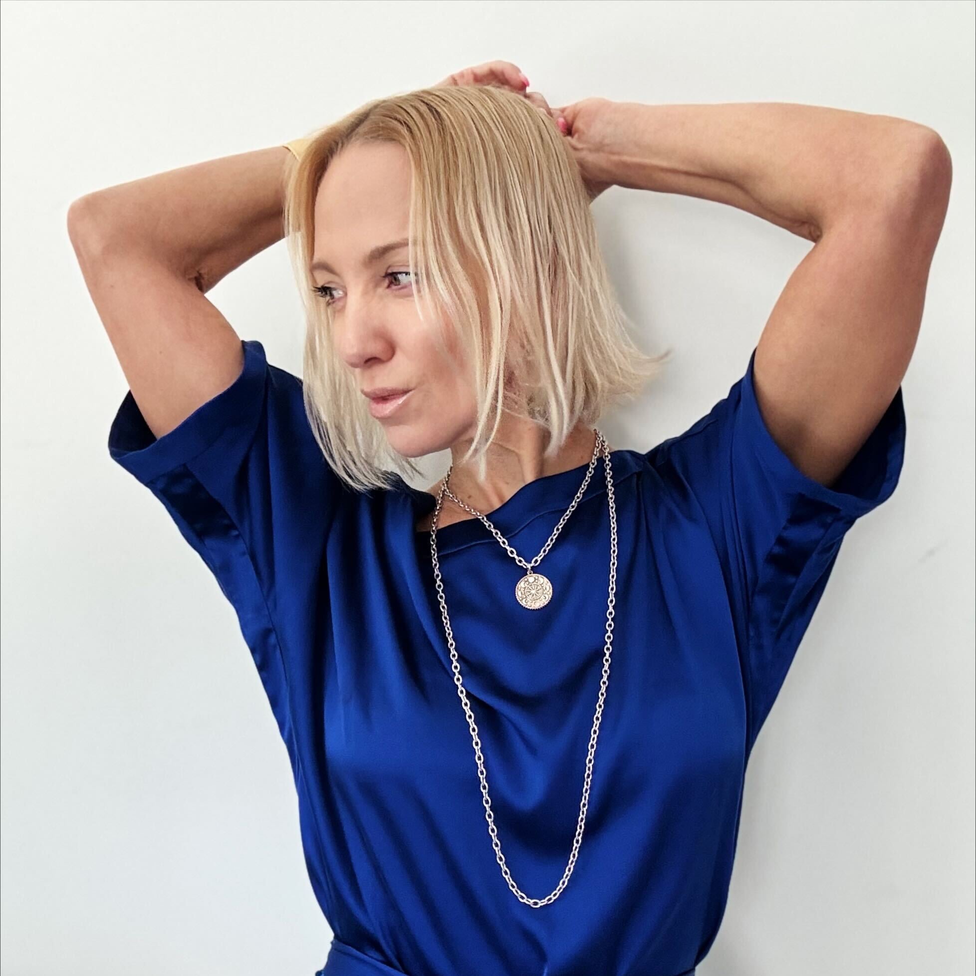 Katia Designs Trust Moon Phase Essential Necklace in antique gold, featuring a moon phase pendant on a delicate chain.