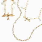 Silver I Am Bird long chain necklace by Katia Designs, featuring a sleek, elegant bird pendant on a long chain.