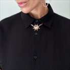 Katia Designs antique gold midi choker necklace with a grateful sun pendant, stylish jewelry for everyday wear.