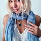 Katia Designs gold original necklace with clear AB crystals featuring "Remember Who the F*ck You Are" message and powerful style.
