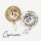 Katia Designs Be You Zodiac Original Lite Necklace in antique gold featuring Aries zodiac symbol and delicate chain.