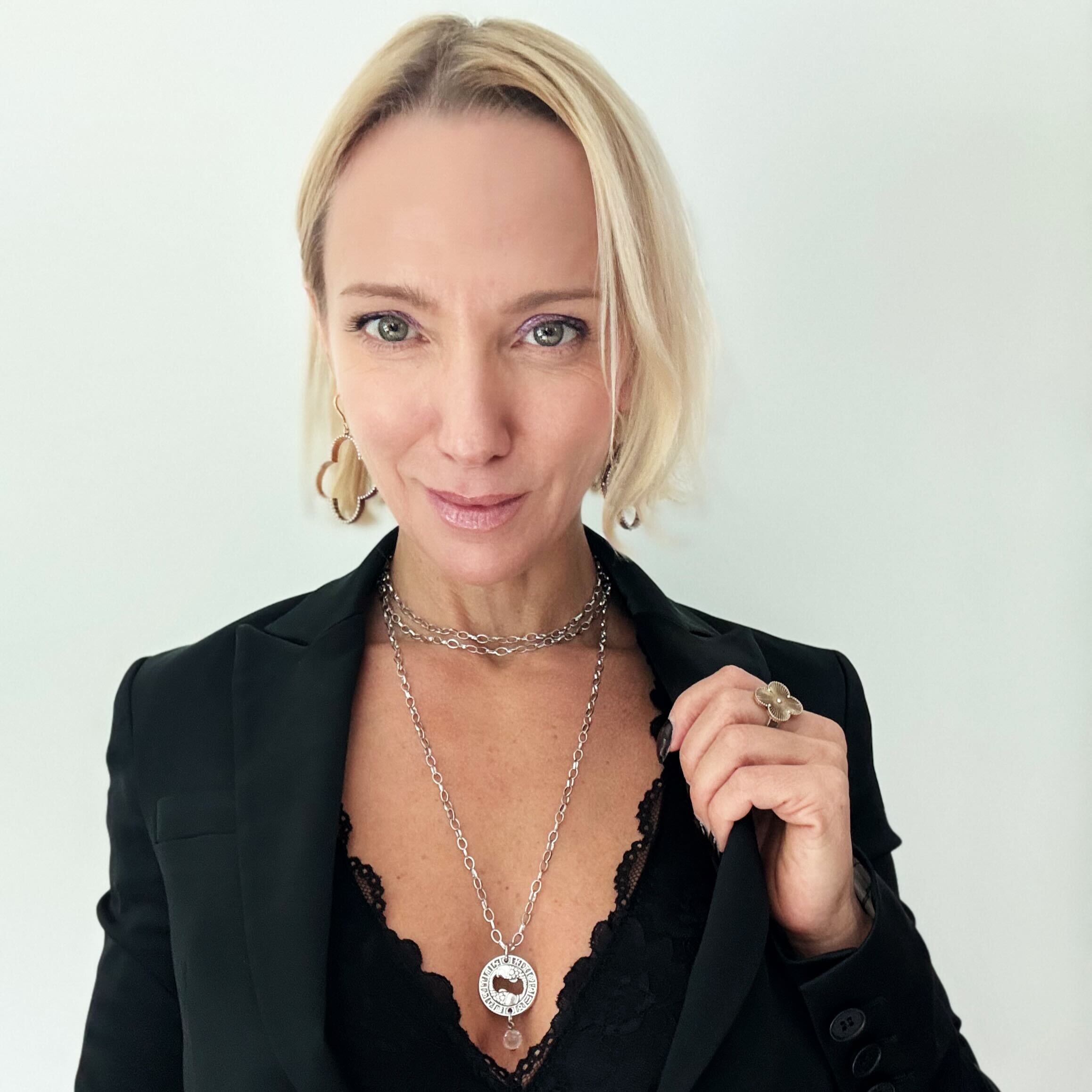 Katia Designs Be You Zodiac Original Lite Necklace in antique gold featuring Aries zodiac pendant on a delicate chain.