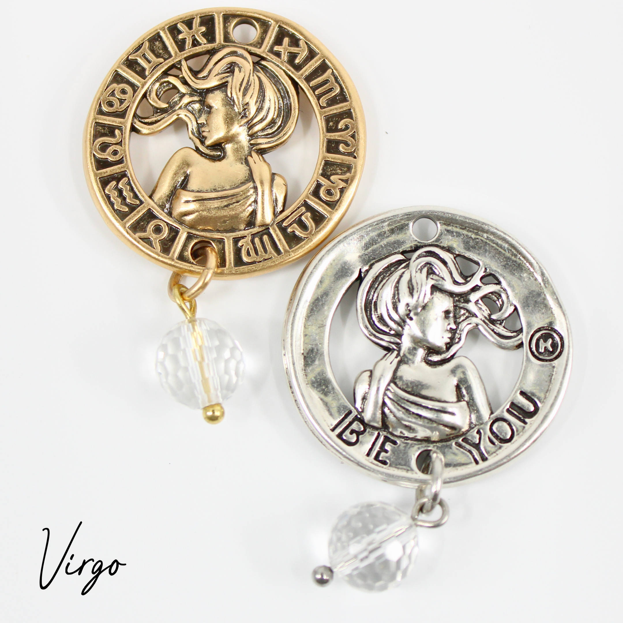 Katia Designs Be You Zodiac Original Lite Necklace featuring Aries zodiac pendant in antique gold on a delicate chain.