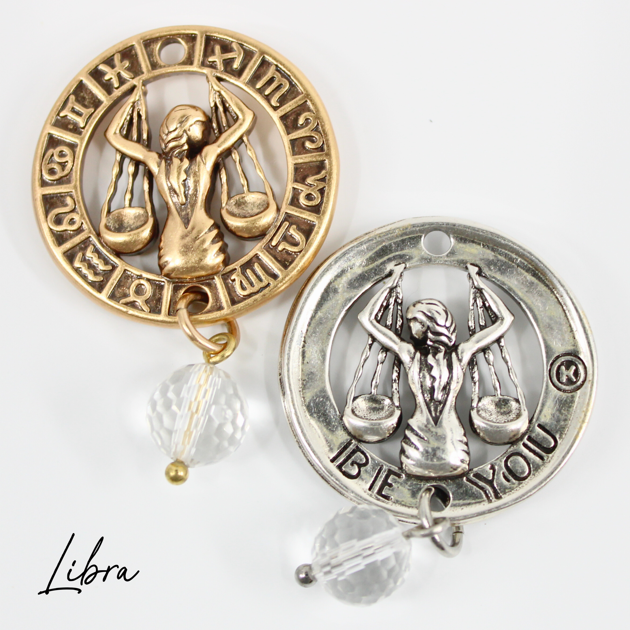 Katia Designs Be You Zodiac Original Lite Necklace in antique gold featuring Aries zodiac pendant and delicate chain.