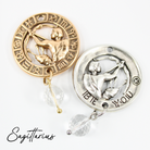 Antique gold Aries Zodiac Be You Original Lite Necklace by Katia Designs featuring a delicate pendant with zodiac symbol.