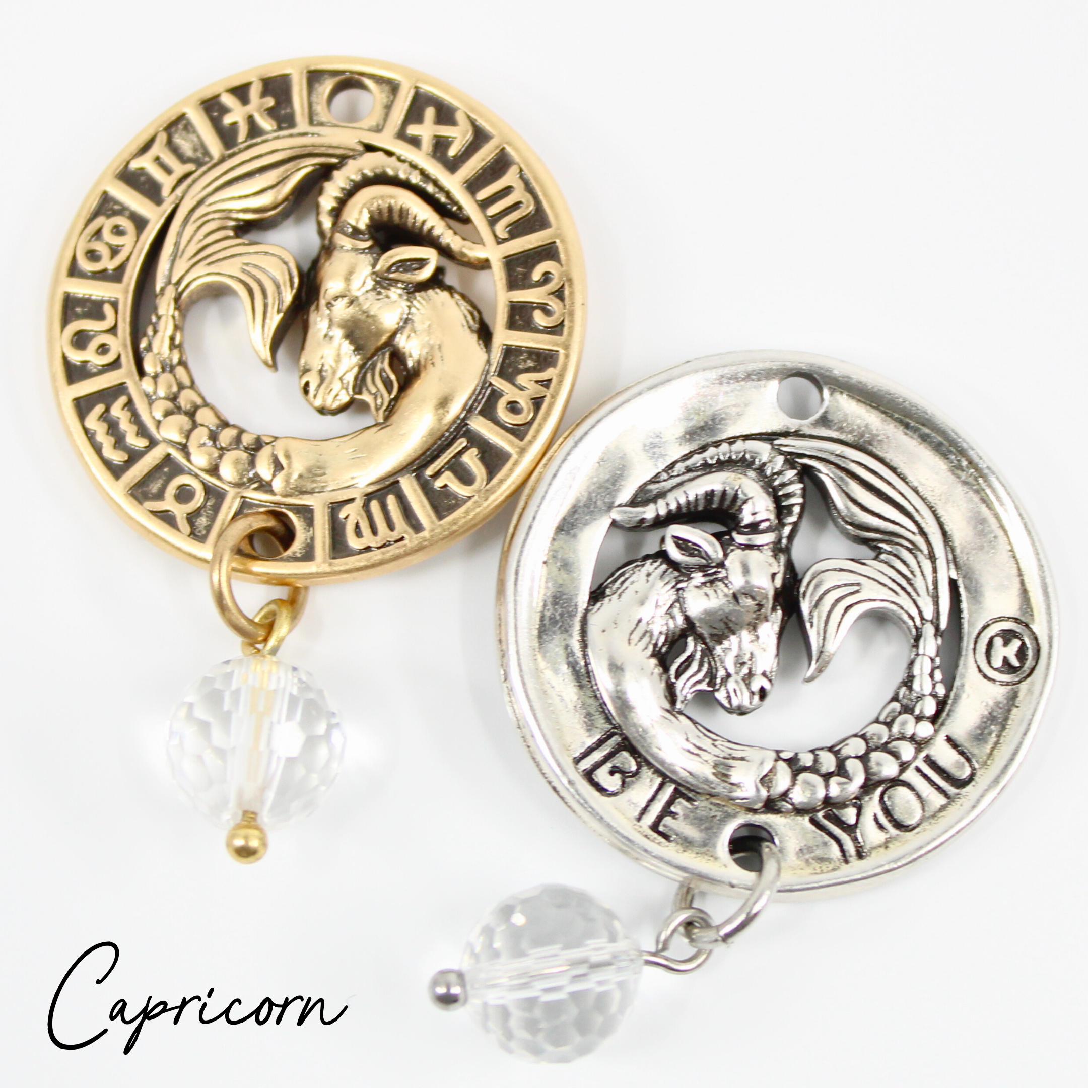 Katia Designs Be You Zodiac Original Lite Necklace in antique gold featuring Aries zodiac pendant and delicate chain.