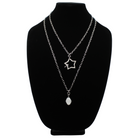 Katia Designs Peace & Love Star and Bird Original Lite Necklace in antique gold with star and bird charms.