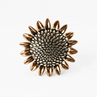 Katia Designs Have Faith Sunflower Inspire adjustable ring with sunflower motif and engraved inspirational message on silver band