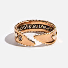 Katia Designs Love Always Hearts adjustable ring with heart-shaped details on a silver band.