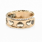 Katia Designs Love Always Hearts adjustable ring featuring a delicate heart-shaped design on a silver band.