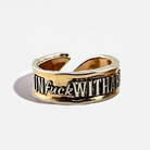 Katia Designs Unf*ckwithable Remember adjustable ring with engraved design, silver-toned metal, and open adjustable band.