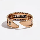 Katia Designs Trust Moon Phase adjustable ring featuring a moon phase design and silver finish on a slender band.