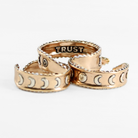 Katia Designs Trust Moon Phase adjustable ring with celestial moon phase design in silver-tone metal, size 6-8.
