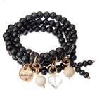 Katia Designs F*ck It Heart Wood Boho Wrap Bracelet and Necklace with natural wood beads and bohemian style.