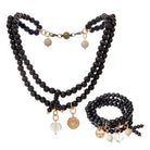 Katia Designs F*ck It Heart wood boho wrap bracelet and necklace with natural wood beads and bohemian style.