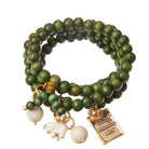 Katia Designs heart-shaped wood boho wrap bracelet and necklace with "Today I Choose Joy" charm on natural wood beads