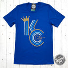 KC Crown Ombre Royal short sleeve graphic tee by The Graphic Tee, featuring a vibrant ombre crown design on a stylish SS graphic tee.