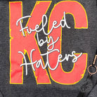 Mineral washed ladies lace-up sweatshirt from KC Fueled By Haters by The Graphic Tee, casual shirt with a relaxed fit.