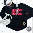 Black women's fleece sweatshirt with lightning bolt graphic and curved hem from The Graphic Tee.