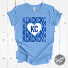 The Graphic Tee Heart Heather Carolina Blue SS Graphic Tee showing a stylish heart graphic on the front.
