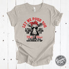 Gray crewneck graphic tee by The Graphic Tee featuring the bold slogan "Let Me Pour You A Tall Glass of Get Over It."
