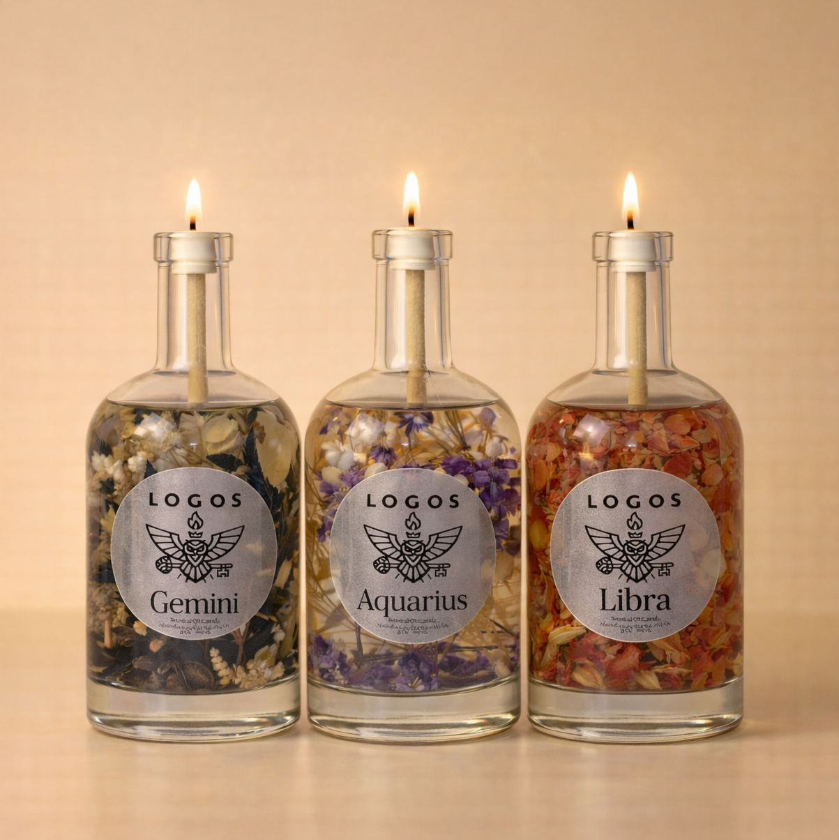 Logos Candles Air Trio bundle featuring elemental air-themed candles in natural and minimalist designs.