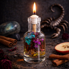 Oil candle featuring Scorpio zodiac sign design by Logos Candles, with a sleek, decorative appearance suitable for ambiance.