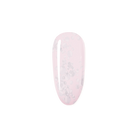 Madam Glam Glitter Nude Pink nail polish in a shimmering nude pink shade, displayed in a sleek bottle with a clear cap.