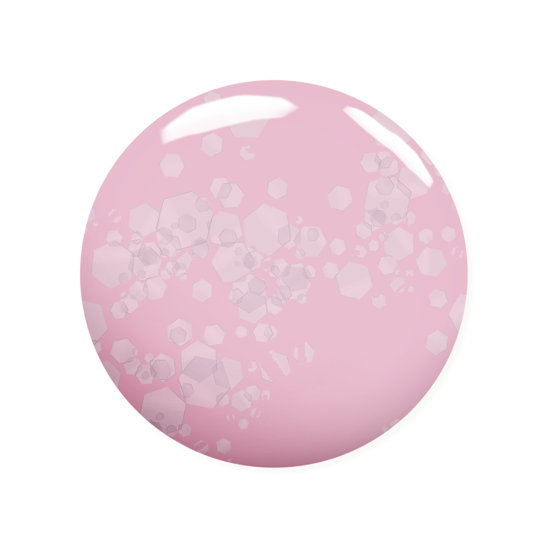 Pink glitter nail polish from Madam Glam, showing a shimmering, sparkly pink finish in a sleek bottle.