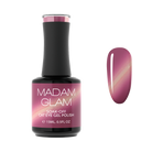 Madam Glam Golden Leaves nail polish with shimmering gold leaf design on a clear base, perfect for elegant nail art.