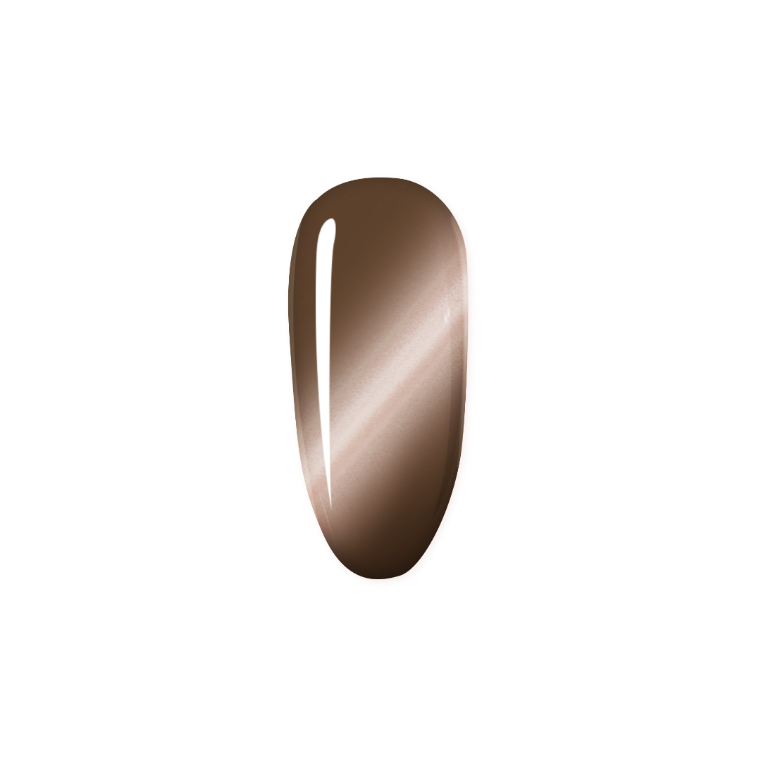 Madam Glam Harvest Glow nail polish bottle with luminous orange and gold shades, showcasing a vibrant, shimmery gel polish.