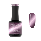 Madam Glam Hocus Plum nail polish bottle with purple plum shade and brand label on a white background.