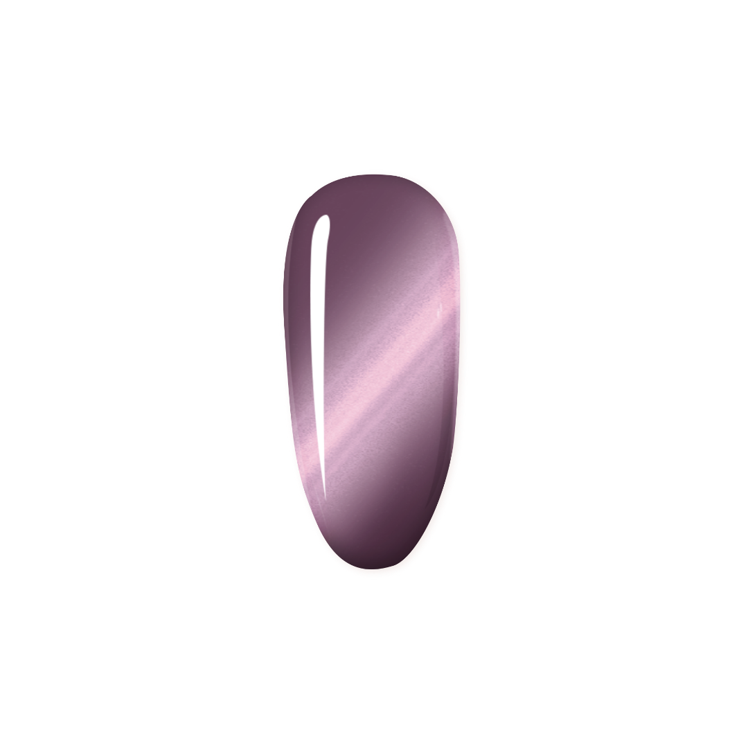 Madam Glam Hocus Plum nail polish bottle with purple-colored polish and branding visible.