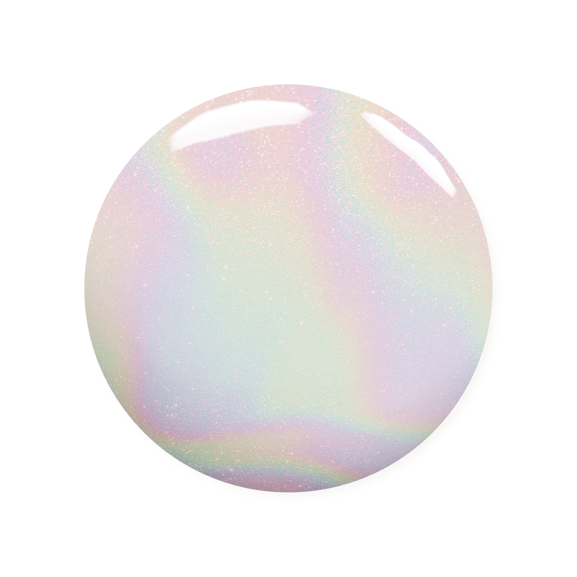 Holographic chrome gel paint by Madam Glam shown in a swatch with a shiny, reflective holographic finish and vibrant color.