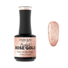 Madam Glam Perfect Rose Gold nail polish bottle with a sleek gold cap and pink label, displayed on a white background.